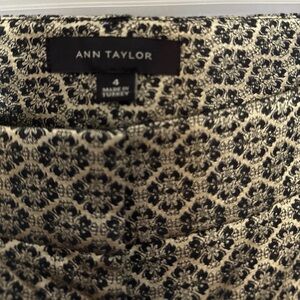 Ann Taylor Black and Cream Floral Skirt